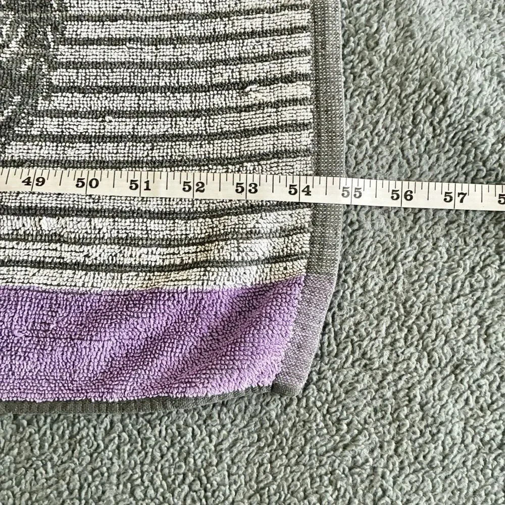 Vtg Cecil Saydah Beach Towel Ipanema Cat Polka Dots Stripes Purple Red *READ*